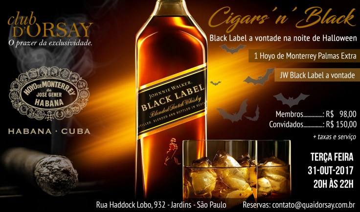 Cigar'n'Black Halloween 2017 Hoyo Palmas Extra e Black Label