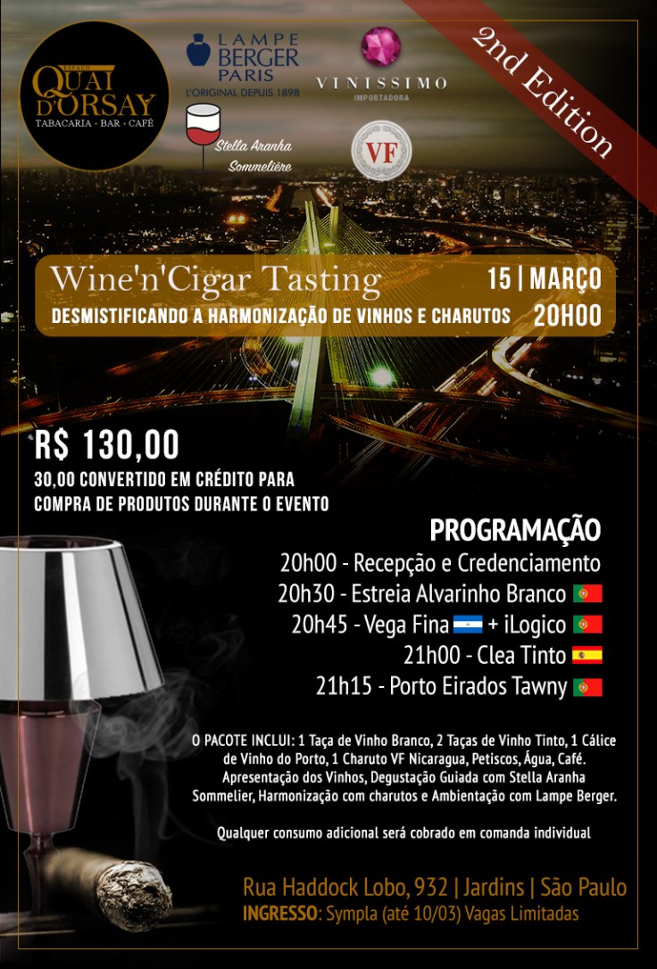 Convite Vinhos e Charutos Stella Aranha 2nd_Edt