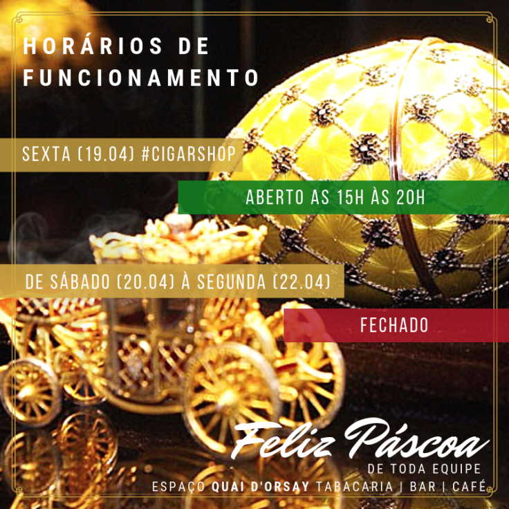 horários de funcionamento - pascoa 2019